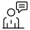 Man chat icon, outline style