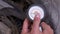 A Man Checks the Air Pressure in a Motorcycle Tire with a Pressure Gauge