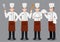 Man Chef working character vector design, with different poses vector illustration cartoon character