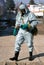 Man in chemical protection suit