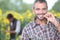 Man chewing on corn