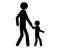 Man and child going for a walk hand in hand