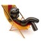 Man chilling stylized relaxing carefree beach deck chair icon