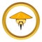 Man in chinese conical hat icon