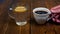 Man chooses cup of coffee instead of a water with lemon for harmful lifestyle