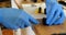 Man cleaning bicycle parts on counter 4k