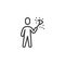 Man cleaning dust line icon