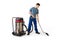 Man Cleaning Floor Using Vacuum Cleaner
