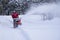 Man Clears Driveway During Winter Storm