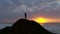 Man climbing a mountain peak