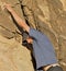 Man climbing a rock wall