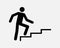 Man Climbing Up Stairs Climb Staircase Step Stepping Up Icon Black White Vector
