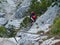 Man climbing on via ferrata