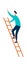 Man climbing wooden ladder, career or education