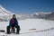 Man close by the highest lake Tilicho.