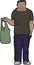 Man with Cloth Shopping Bag