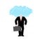 Man cloud head. Businessman weather. Vector illustration