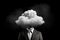 man with a cloud over his head having bad thoughts