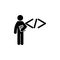 man with code degree icon. Element of man with student degree icon for mobile concept and web apps. Glyph code degree can be used