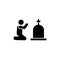 Man coffin burial weep sorrow icon. Element of pictogram death illustration