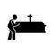 Man coffin funeral burial icon. Element of pictogram death illustration