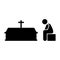 Man coffin sorrow weep icon. Element of pictogram death illustration