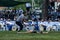 A man comes to the rescue of an injured wrestler at the Kemer Turkish Oil Wrestling Festival in Turkey.