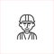 Man construction worker line icon
