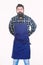 Man cook brutal hipster. Fast food restaurant. Serious bearded cook. Restaurant staff. Ready to cook. Bearded hipster