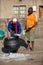 Man cooking traditional Botswana food