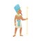 Man in the costume of the Egyptian pharaoh. Vector illustration on a white background.