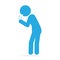 Man Coughing blue icon. Medical concept