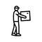 man courier line icon vector illustration