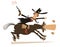 Man or cowboy rides on horse illustration isolated