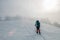 Man cross country skiing in the mountain