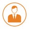 Man  customer  person  manager icon. Orange color vector