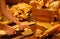 Man cutting homemade bread