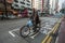 Man cycling on the streets, China