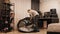 Man cyclist is folding road bicycle into bike case, preparing for airplane transportation. Special travel baggage bicycle case. Tr