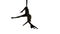 Man dancer on aerial silk, aerial contortion