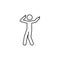 Man dancing icon. Element of man pointing finger thin line icon