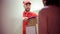 Man delivering parcel boxes to wrong customer