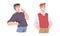 Man Different Emotion Feeling Happy Showing Thumb Up and Smiling Vector Set