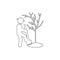 man digging icon. Element of gardening for mobile concept and web apps illustration. Thin line icon for website design and develop