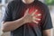 Man disease chest pain suffering Heart attack