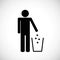 Man disposed garbage pictogram