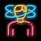 Man Dizziness neon glow icon illustration