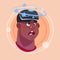 Man Dizzy African American Male Emoji Wearing 3d Virtual Glasses Emotion Icon Avatar Facial Expression Concept