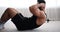 Man doing abdominal endurance training exercise