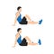 Man doing Ankle pumping exercises in 2 steps. Good exercises pose